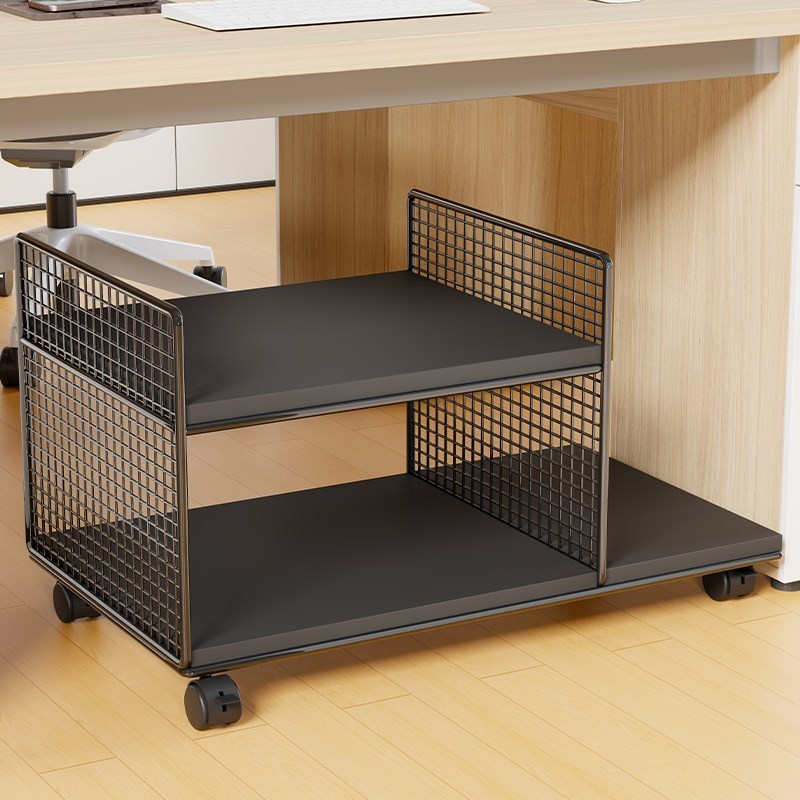 打印机置物架主机箱托架放收纳架子办公室打印机可移动落地放置柜