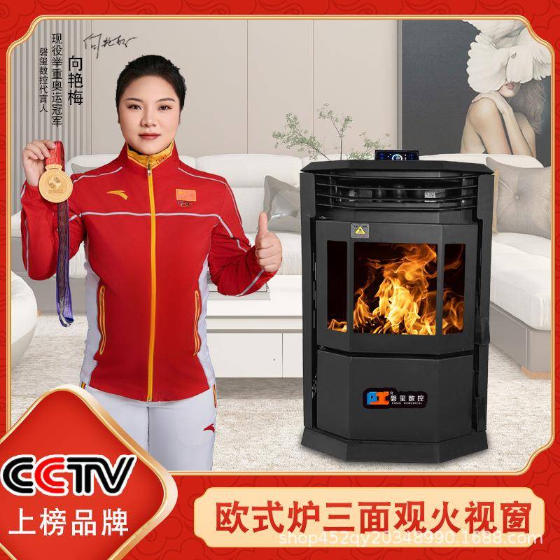 2取25欧式生物颗P60/P70/粒暖炉家用室内0柴颗粒两用烤火壁炉冬季
