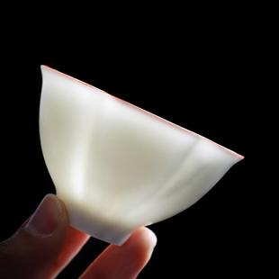 白汝窑茶杯主人杯个人单杯开片可养陶瓷品茗杯功夫茶具茶碗盏礼盒