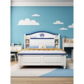 实木儿童床男孩 卧室1.5米单人床男孩 现代简单小公寓青年储物