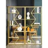 斯堪 纳维亚铁储物架书架可达豪华落地多层客厅储物架黄金入口隔