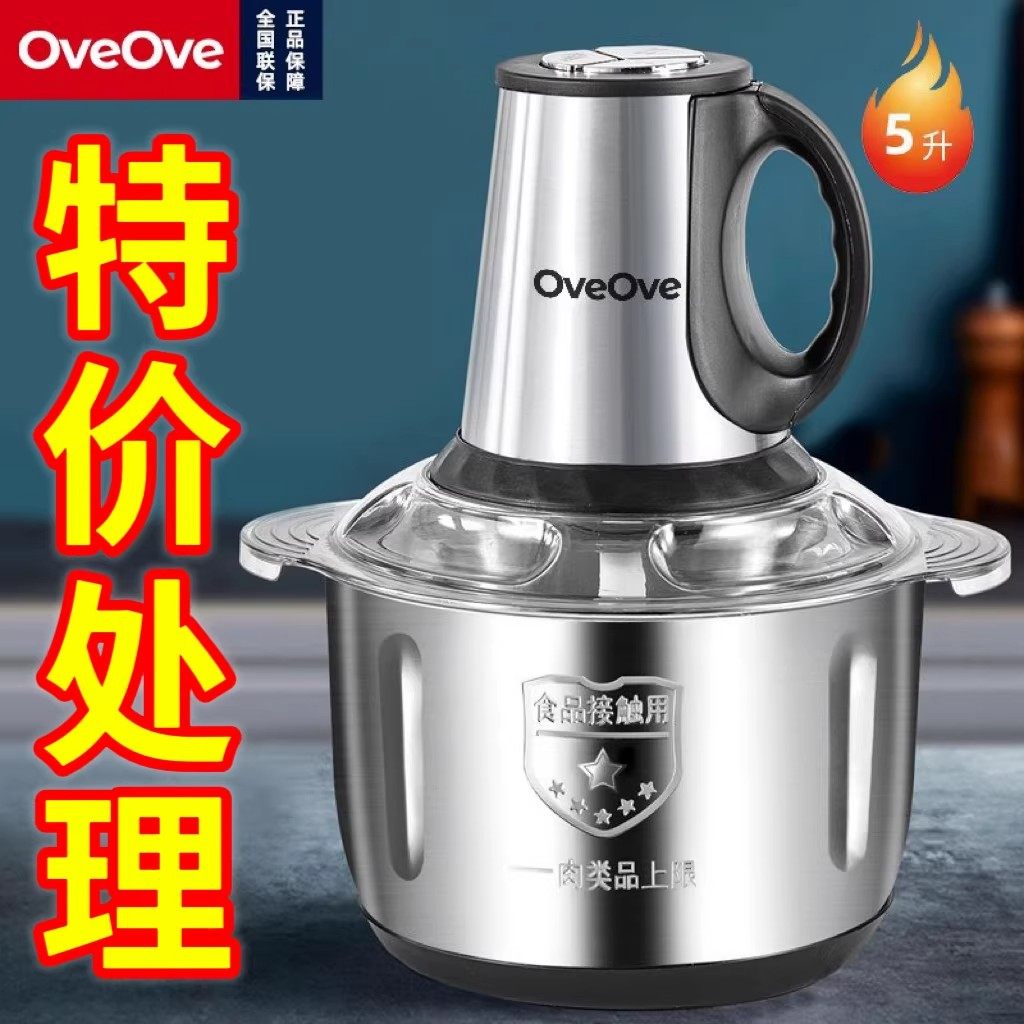 德国纯铜电机不锈钢304电动绞肉机家用和面多功能料理机搅蒜泥碎