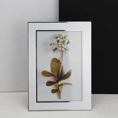 不锈钢玻璃相框摆台6810寸家居装饰摆件a4挂墙营业执照框轻奢画框