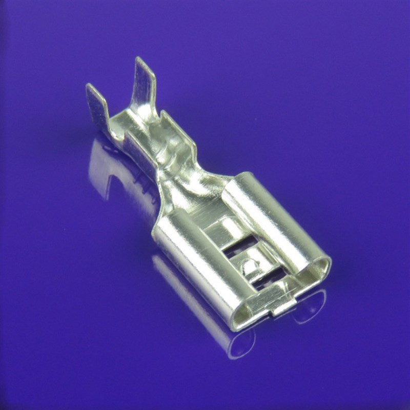 冷压端子 接线端子 6.3插簧 接插件 线耳 2000只黄铜镀铜锡