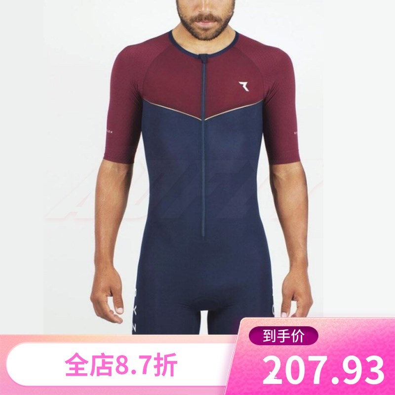 夏季短袖铁人三项连体服套装男山地自行车服装女公路车紧身衣定制