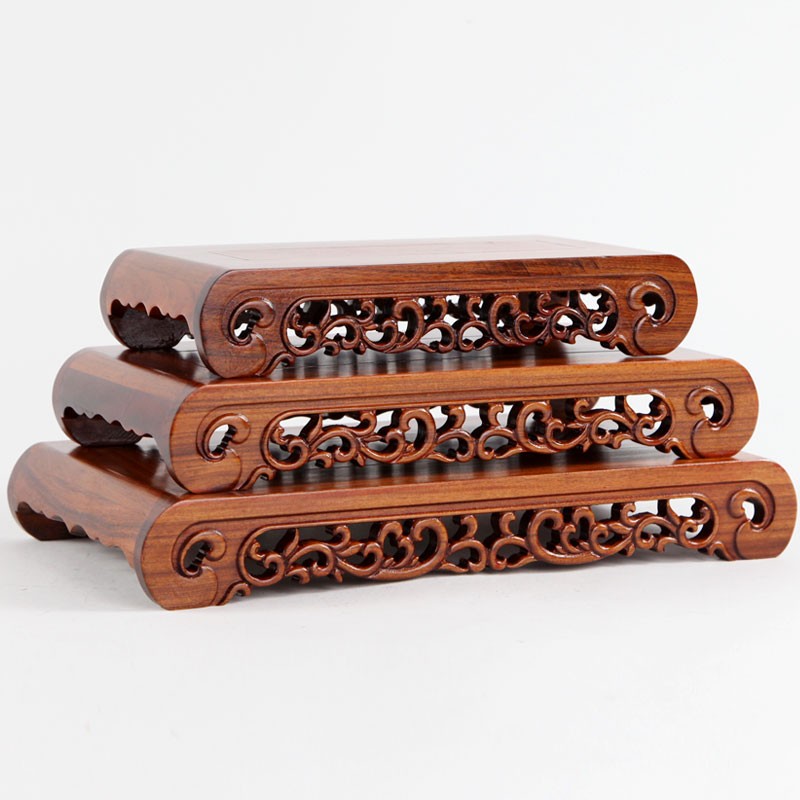 红木质雕刻工艺品摆件底座酸枝木长方形花盆景奇石头底座实木托架