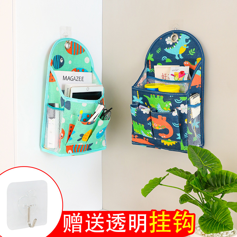 棉麻布艺收纳挂袋学生宿舍收纳袋墙挂式袋子门后墙上垃圾袋置物架