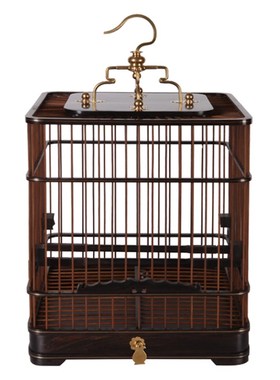大相莲花新中式装饰鸟笼 家居软装装饰摆件 样板间书房精致鸟笼