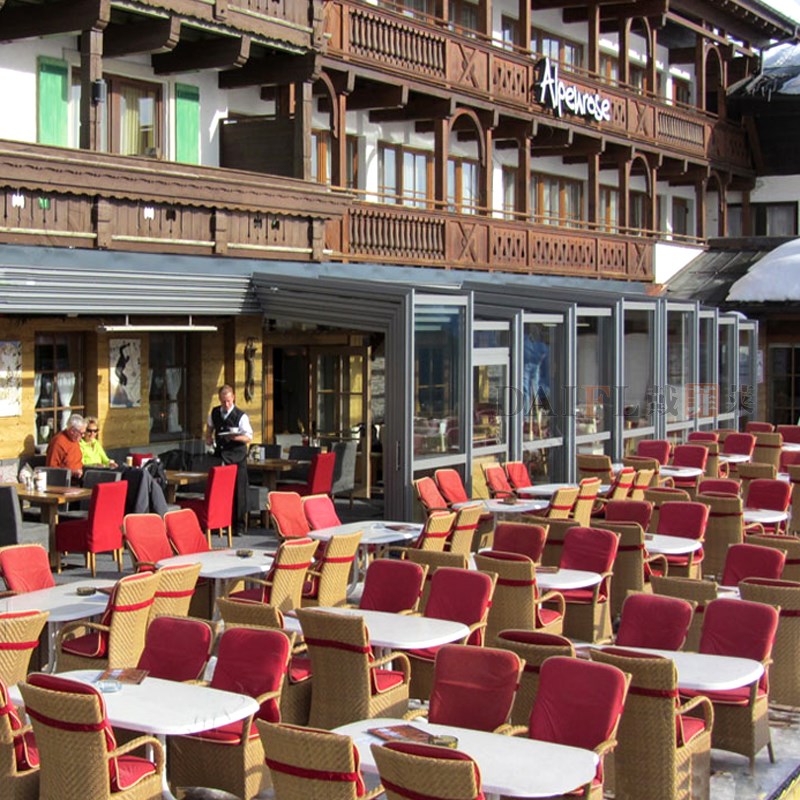 不违建移动折叠阳光房别墅封阳台伸缩花园玻璃房露台泳池盖顶定制