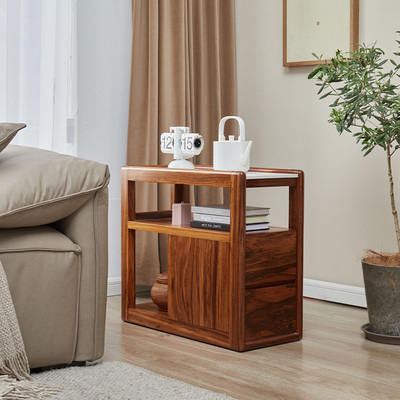 凯的 乌金木沙发边几小茶几 新中式客厅实木带抽屉沙发边柜侧边柜