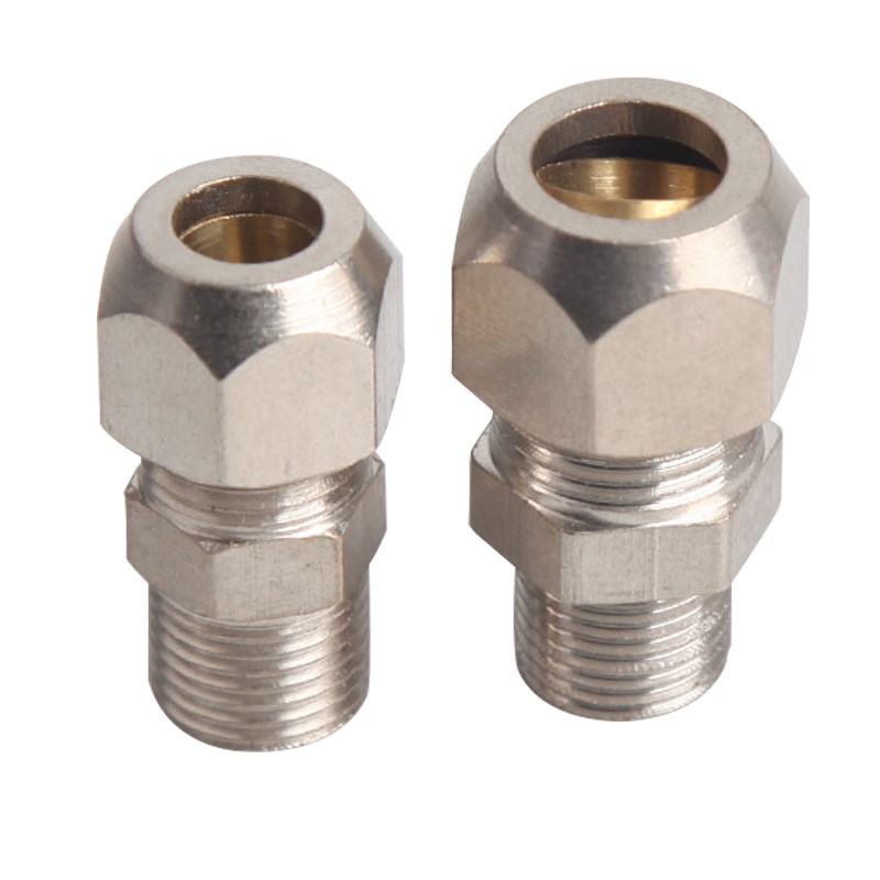 终端卡套接头铜管接头PC8mm-02/6-01/10-03/12-04分油管螺纹直通