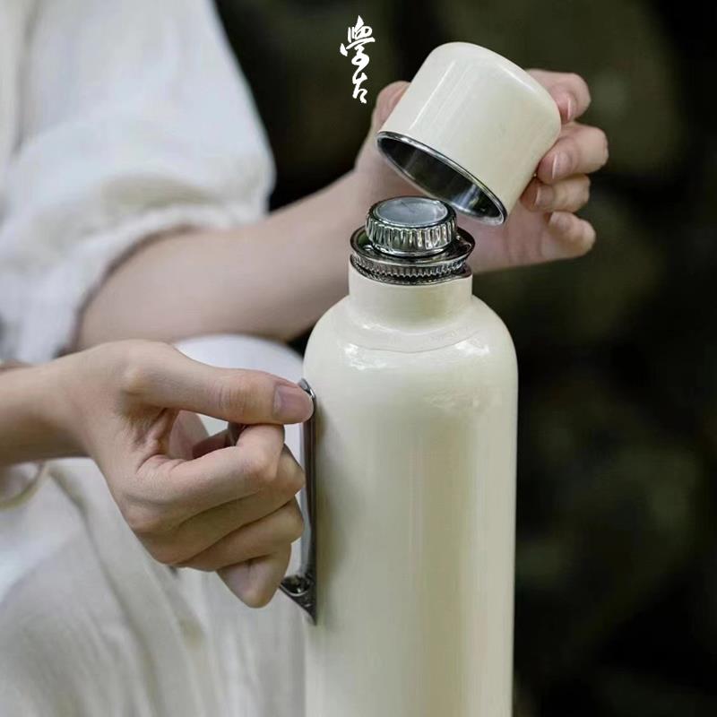 96N传家壶保温杯595ML迷你 显温热水壶焖茶壶户外便携车载保