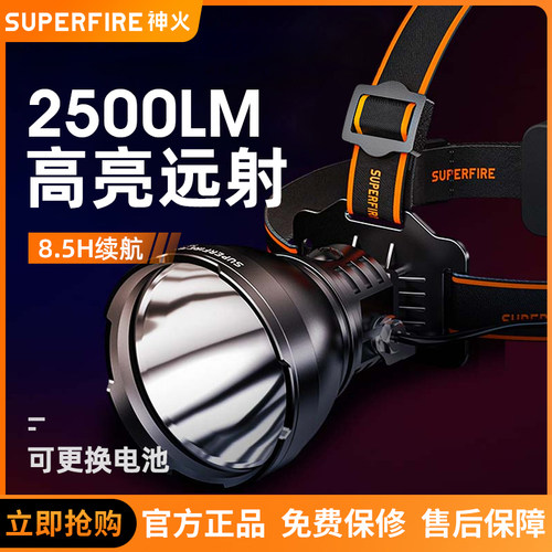 神火HL60头灯强光远射可充电