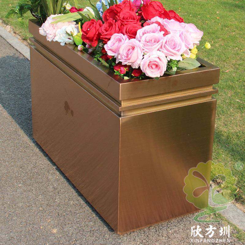 户外城市广场商场售楼部隔断方形电镀不锈钢花箱商用大号金属花盆,基础建材,不锈钢垃圾桶,淘宝优惠券,粉丝福利购,淘宝优惠卷