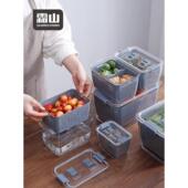 这个简直太实用 厨房沥水篮保鲜盒塑料带盖家用洗水果洗菜 B买吖