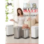 浴室垃圾桶带盖厕所家庭客厅简单现代浴室带盖脚踏板不锈钢