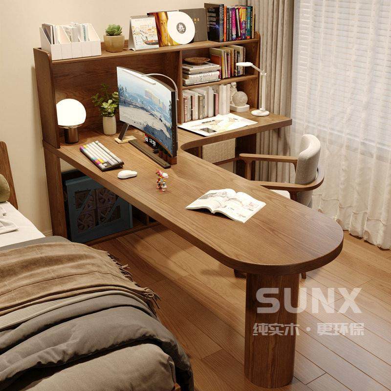 sunx全实木转角桌书桌书架书柜组合家用卧室床边办公工作台电脑桌,住宅家具,转角桌,淘宝优惠券,粉丝福利购,淘宝优惠卷