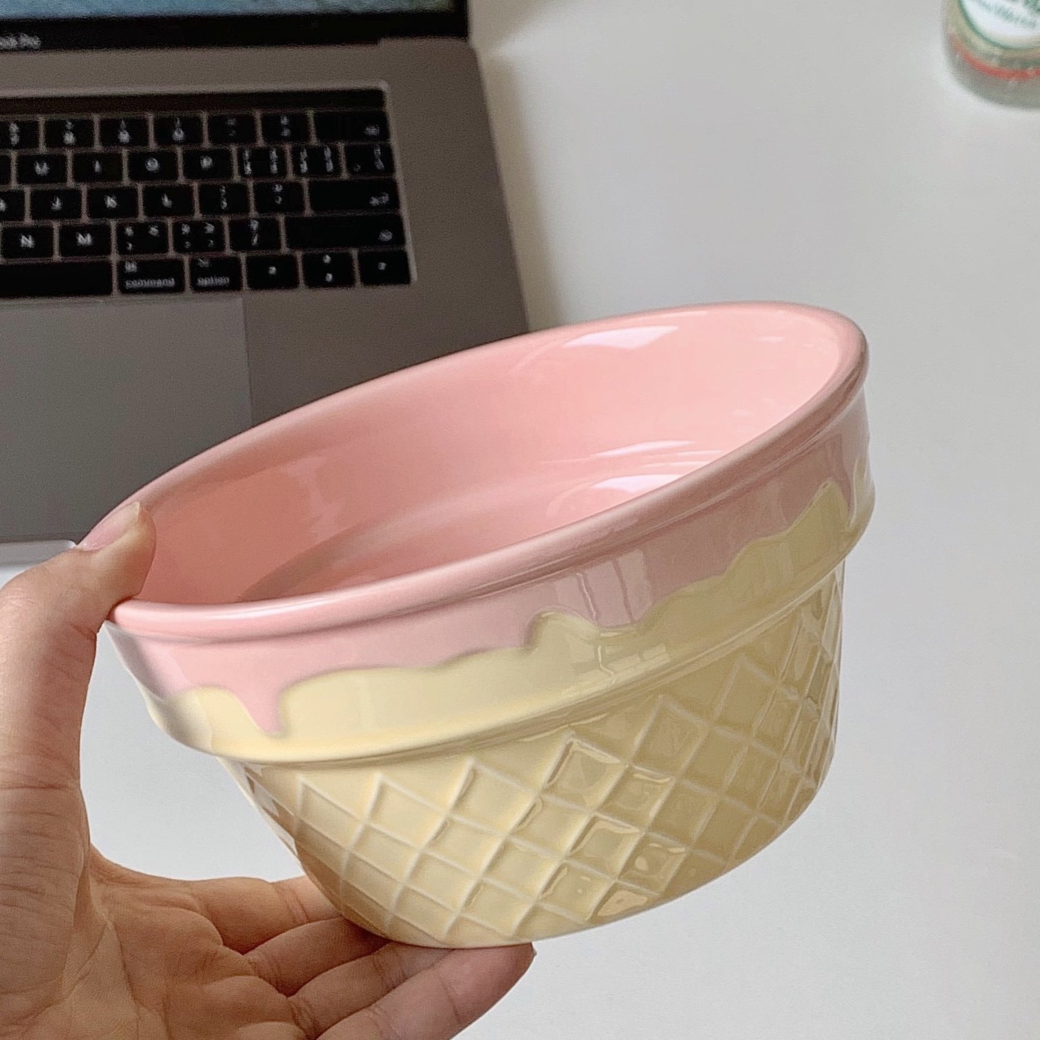 乃栗可爱冰淇淋甜筒造型陶瓷碗釉下彩高颜值沙拉碗甜品碗酸奶碗,餐饮具,碗,淘宝优惠券,粉丝福利购,淘宝优惠卷
