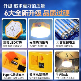 led充电灯泡摆摊夜市专用超亮户外露营挂灯家用停电应急超长续航