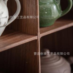 饰摆件收纳架茶收纳具 木制简约古架YTH家博用七宫格九挂宫格墙装