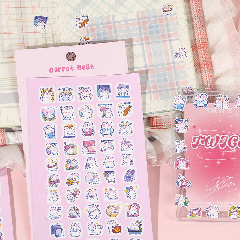 韩国ins风小兔子咕卡贴纸