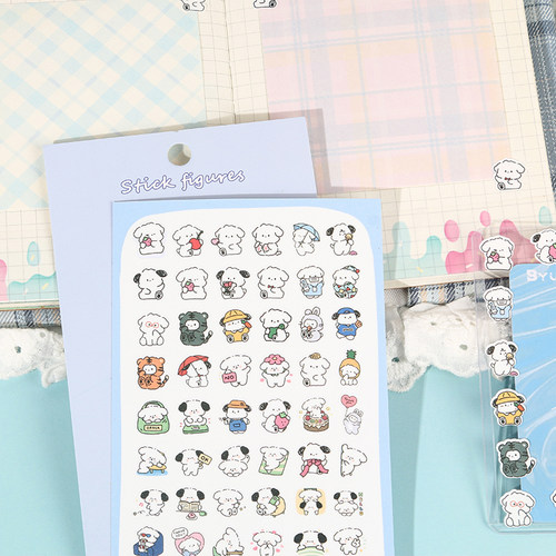 简笔画狗狗贴纸原创简约卡通防水