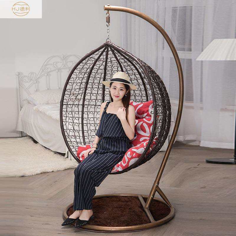 室内藤椅吊篮秋千休闲吊篮单人摇篮椅网红户外庭院阳台吊床吊篮