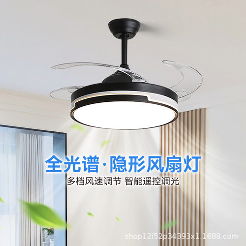隐形带风扇灯吊扇灯吸顶家用客厅餐厅卧室电扇吊灯