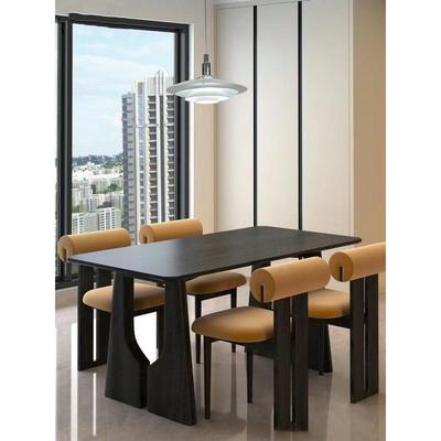 复古圆形实木餐桌中古风家用餐厅圆桌法式简约饭桌创意原木咖啡桌