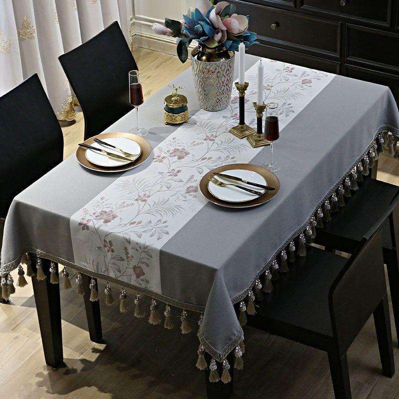 长方形餐桌布布艺茶几桌布台布桌垫小清新美式田园轻奢风装饰盖布