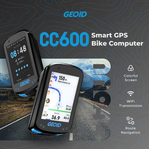 GeoidCC600自行车码表极遨彩屏英文智能骑行速度里程表箭头导航