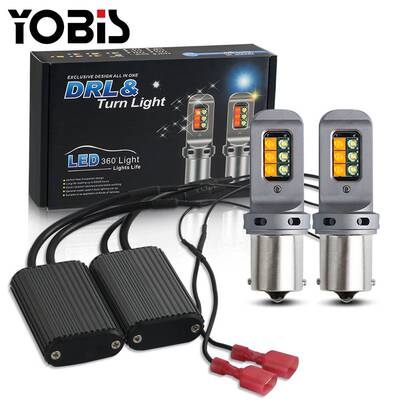 优彼斯BA15S解码双色LED转向灯1156转向灯7440日行灯CREE 12SMD