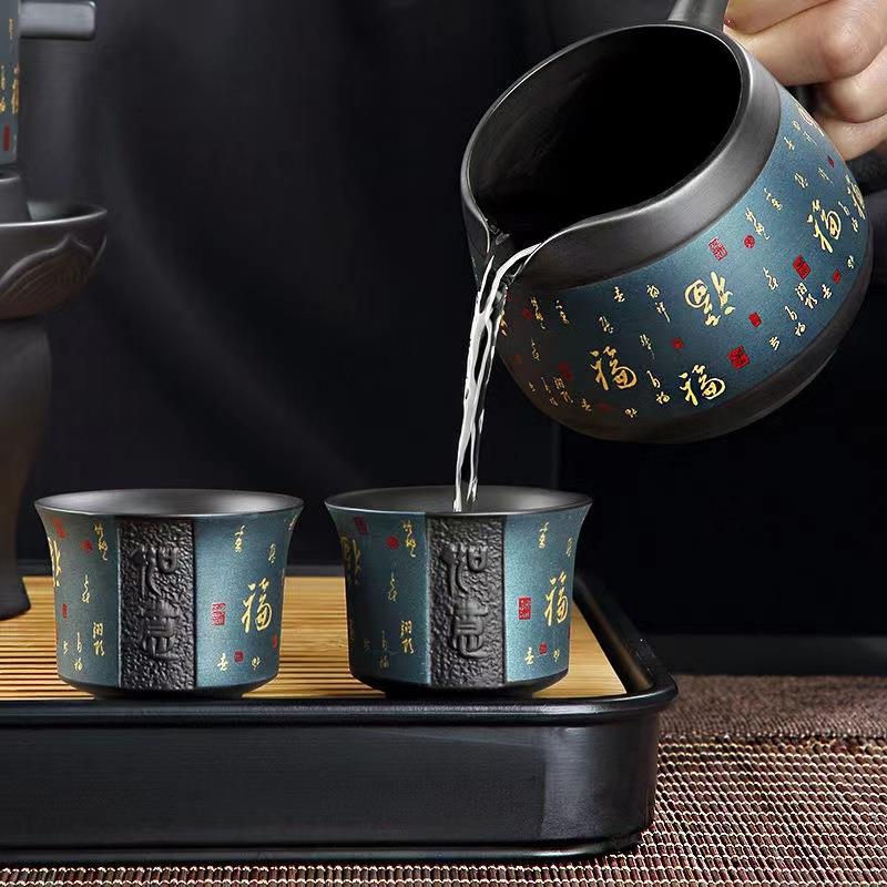 紫自动品茶茶具套装家用51652办公室合格泡砂茶壶功夫有小套懒人
