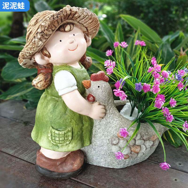 卡通可爱小孩花盆创意个性阳台布置花园庭院户外装饰多肉绿植盆器