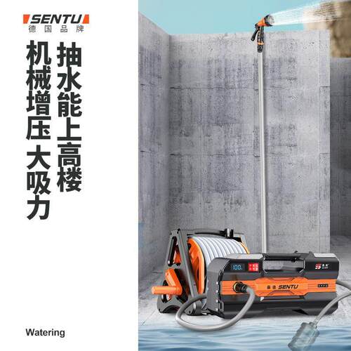 机德国抽水泵充电式CQN溉抽水电菜地浇水机淋浇菜神器锂农用灌机
