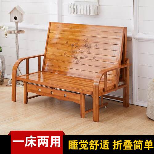 可叠沙床两用双人多功能竹床客折家用发经济型1.厅5米CUY推拉简易