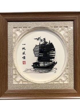 芜铁画迎客马到成功中式摆件手工艺品安徽非遗会商议务纪念松湖品