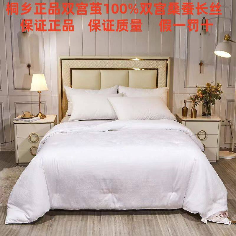 桐乡纯手工双宫茧蚕丝被桑蚕丝双宫长丝春秋冬被加厚婚被