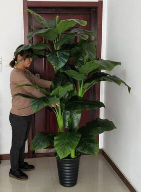 假树发财树仿真植物落地盆栽大型客厅盆景假花塑料花装饰仿真绿植