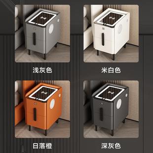 能邊床頭柜小無型超窄皮質簡約現代輕奢線充電臥智室收納RNO實木
