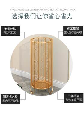 5ZW圆形雨伞架入户门口家用收纳筐酒店商用雨伞桶沥水铁艺挂