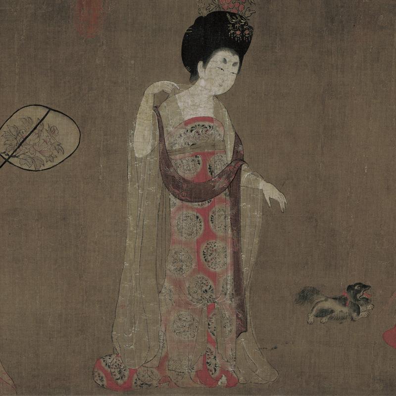 艺术微喷绢本画芯名人字画周昉簪仕女YL202406图物客厅装饰花画仿