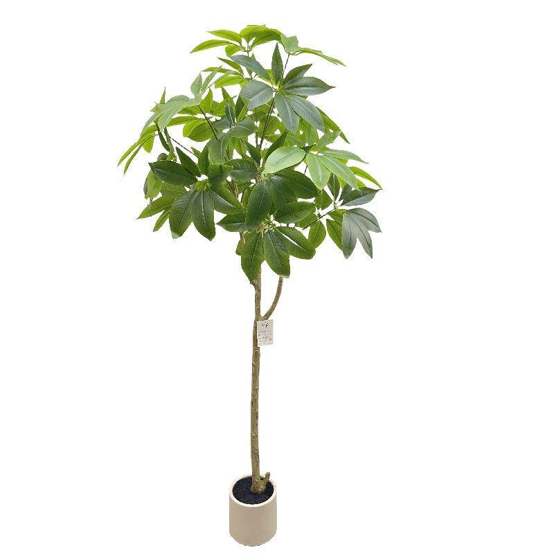 仿真叶绿发财树高端轻植奢YJ-00124假植物盆栽室内大伞大型落地树