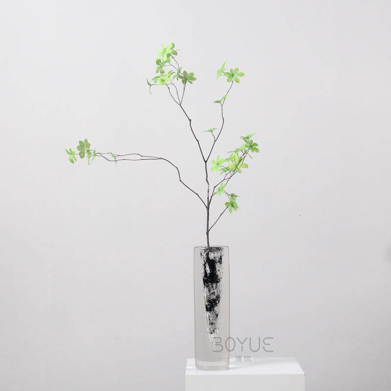 创意简BBO灰约色琉璃花瓶样板玄关酒柜马醉木房绿植绿鲜花水培装