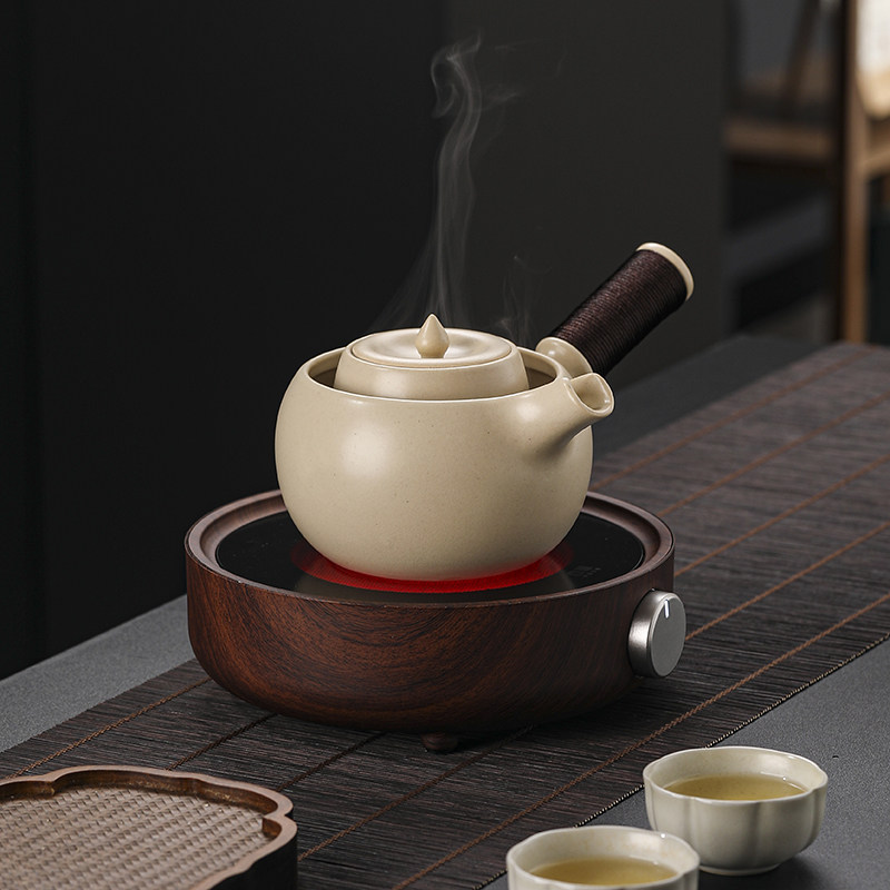 陶壶围炉煮茶器罐罐茶侧把茶壶陶瓷煮茶壶套装白茶电陶炉茶具