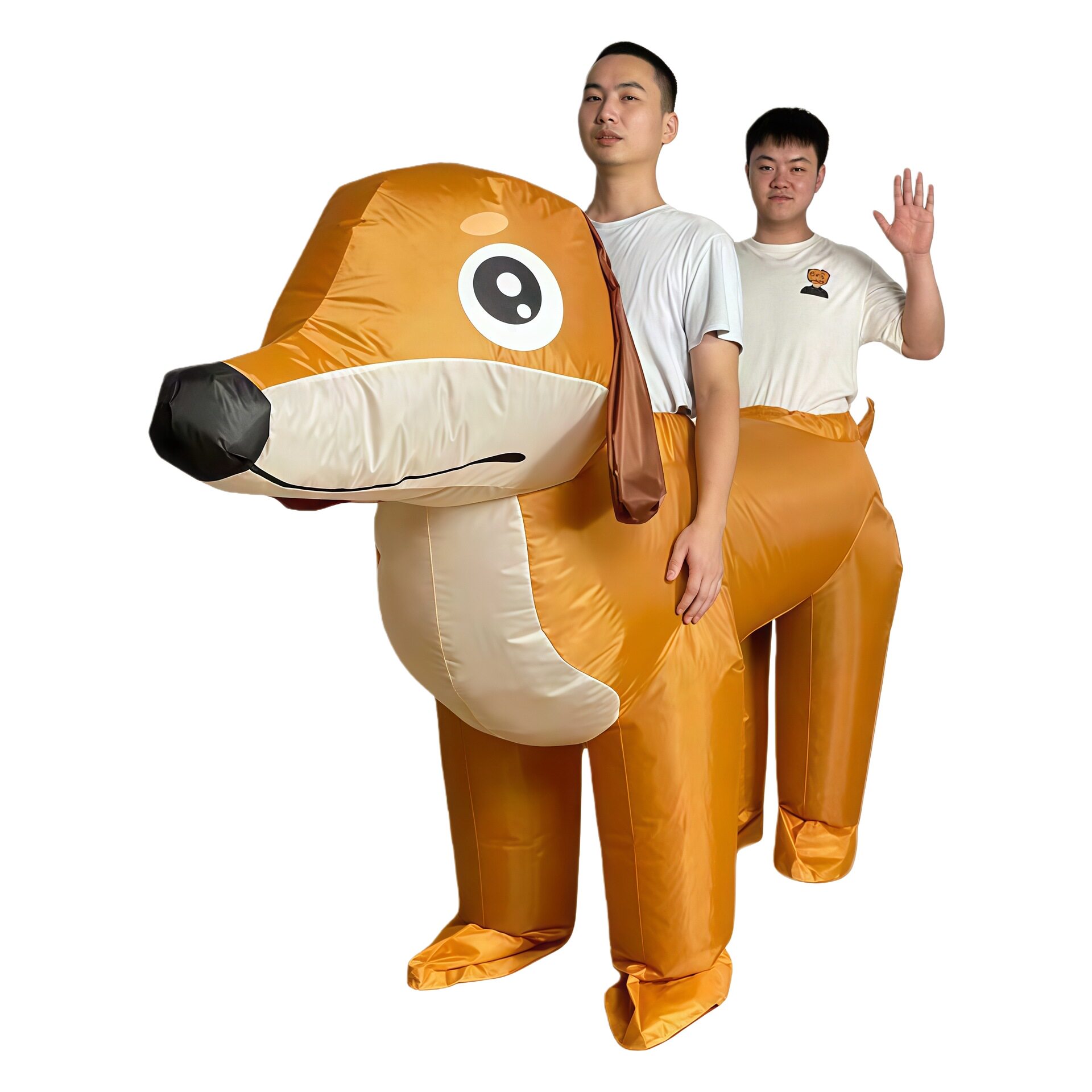 跨境热销双人腊肠犬充气服节日派对角色扮演搞怪动物表演充气套装