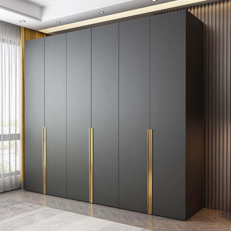 北欧卧室家具衣柜组合二四六八门收纳柜带顶柜家用大衣橱