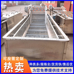 全自动果蔬气泡清洗机 苹果清洗设备 不锈钢山楂毛豆清洗流水线