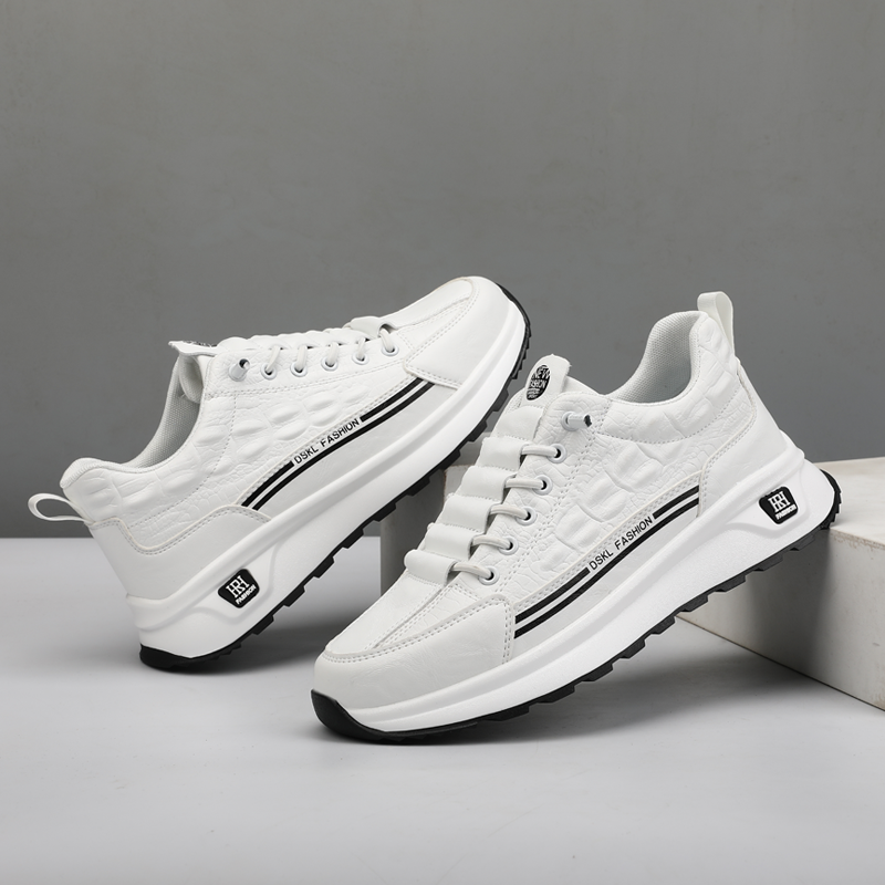 爆款可加绒真软皮休闲男鞋2025秋冬舒适透气百搭防滑运动休闲板鞋