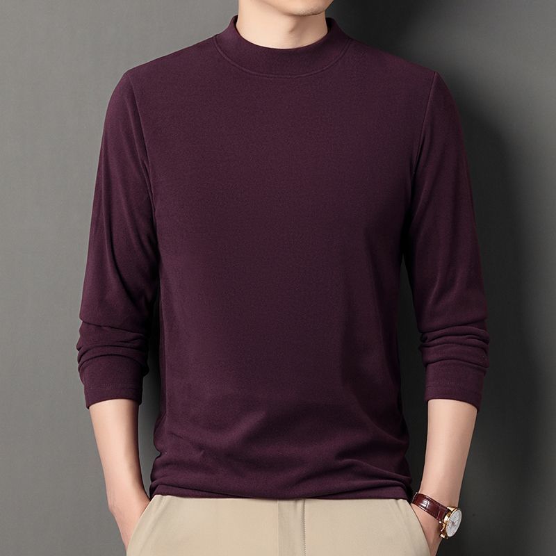 长袖秋冬男士针织衫毛衣纯色保暖